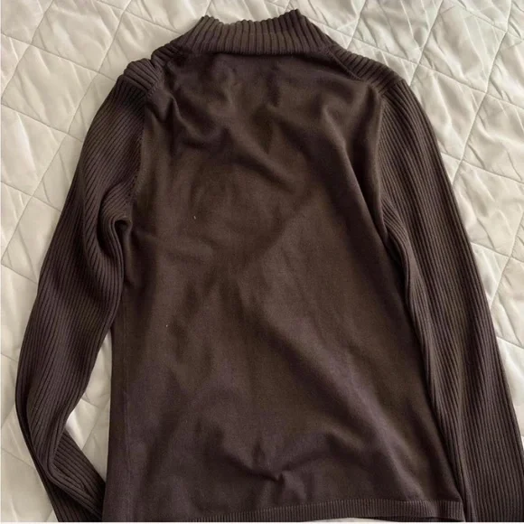 Chico's Dark Brown Ribbed Sweater - Picture 2 of 3